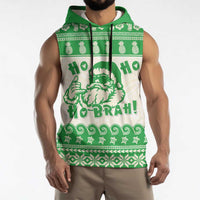 Green Mele Kalikimaka Hawaii Sleeveless Hoodie Funny Ho Ho Ho Santa Shaka LT14 - Polynesian Pride