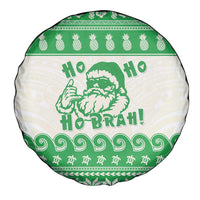 Green Mele Kalikimaka Hawaii Spare Tire Cover Funny Ho Ho Ho Santa Shaka LT14 - Polynesian Pride