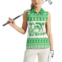 Green Mele Kalikimaka Hawaii Women Sleeveless Polo Shirt Funny Ho Ho Ho Santa Shaka LT14 - Polynesian Pride