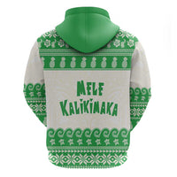 Green Mele Kalikimaka Hawaii Zip Hoodie Funny Ho Ho Ho Santa Shaka LT14 - Polynesian Pride