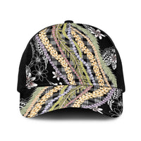 Black Palaka Hawaii Leis Baseball Net Cap Hawaiian-plaid Elegant Tropical Vibes LT14 One Size Black Black - Polynesian Pride