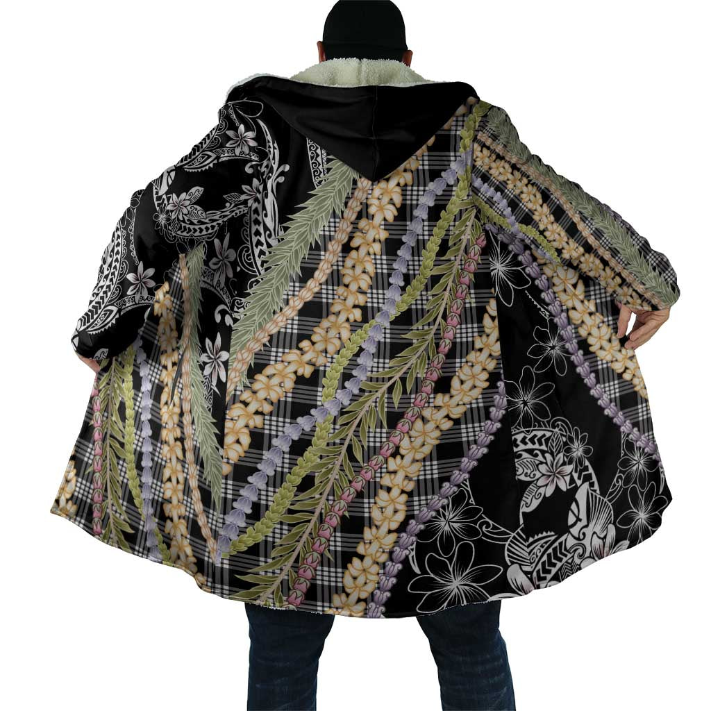 Black Palaka Hawaii Leis Cloak Hawaiian-plaid Elegant Tropical Vibes - Polynesian Pride