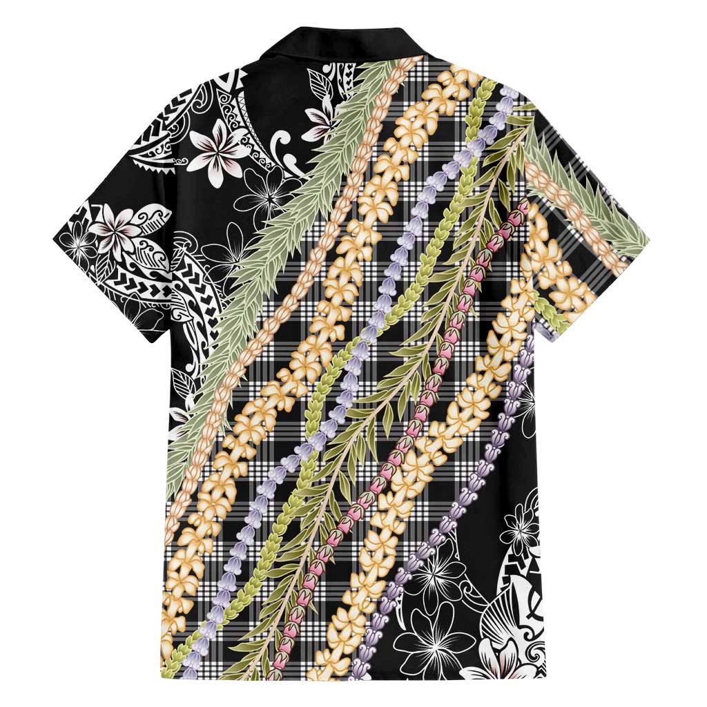 Black Palaka Hawaii Leis Family Matching Mermaid Dress and Hawaiian Shirt Hawaiian-plaid Elegant Tropical Vibes LT14 - Polynesian Pride