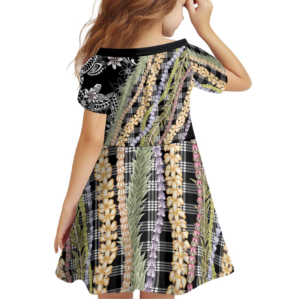 Black Palaka Hawaii Leis Family Matching Summer Maxi Dress and Hawaiian Shirt Hawaiian-plaid Elegant Tropical Vibes LT14 - Polynesian Pride