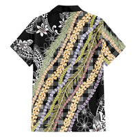 Black Palaka Hawaii Leis Family Matching Tank Maxi Dress and Hawaiian Shirt Hawaiian-plaid Elegant Tropical Vibes LT14 - Polynesian Pride