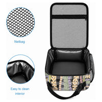 Black Palaka Hawaii Leis Lunch Bag Hawaiian-plaid Elegant Tropical Vibes
