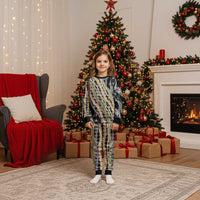 Black Palaka Hawaii Leis Christmas Pajama Set Hawaiian-plaid Elegant Tropical Vibes - Polynesian Pride