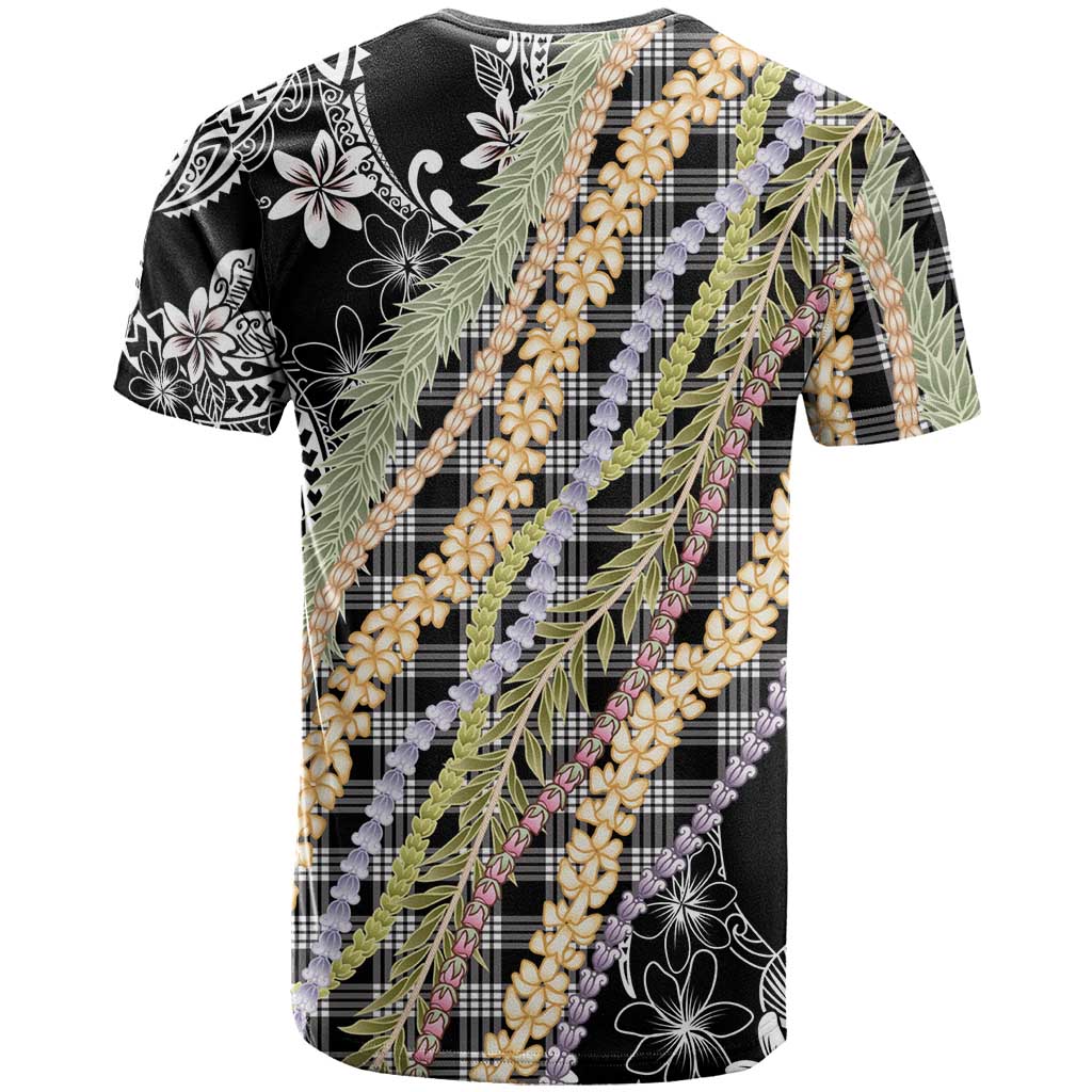Black Palaka Hawaii Leis T Shirt Hawaiian-plaid Elegant Tropical Vibes - Polynesian Pride