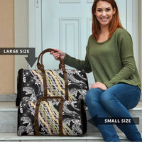 Black Palaka Hawaii Leis Travel Bag Hawaiian-plaid Elegant Tropical Vibes - Polynesian Pride