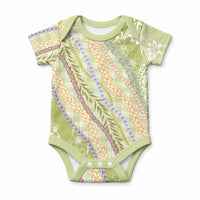 Green Palaka Hawaii Leis Baby Onesie Hawaiian-plaid Elegant Tropical Vibes
