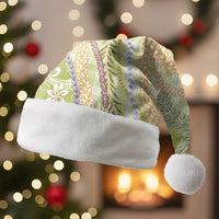 Green Palaka Hawaii Leis Christmas Santa Hat - Hawaiian Plaid Elegant Tropical Vibes LT14 Without Fur Green - Polynesian Pride