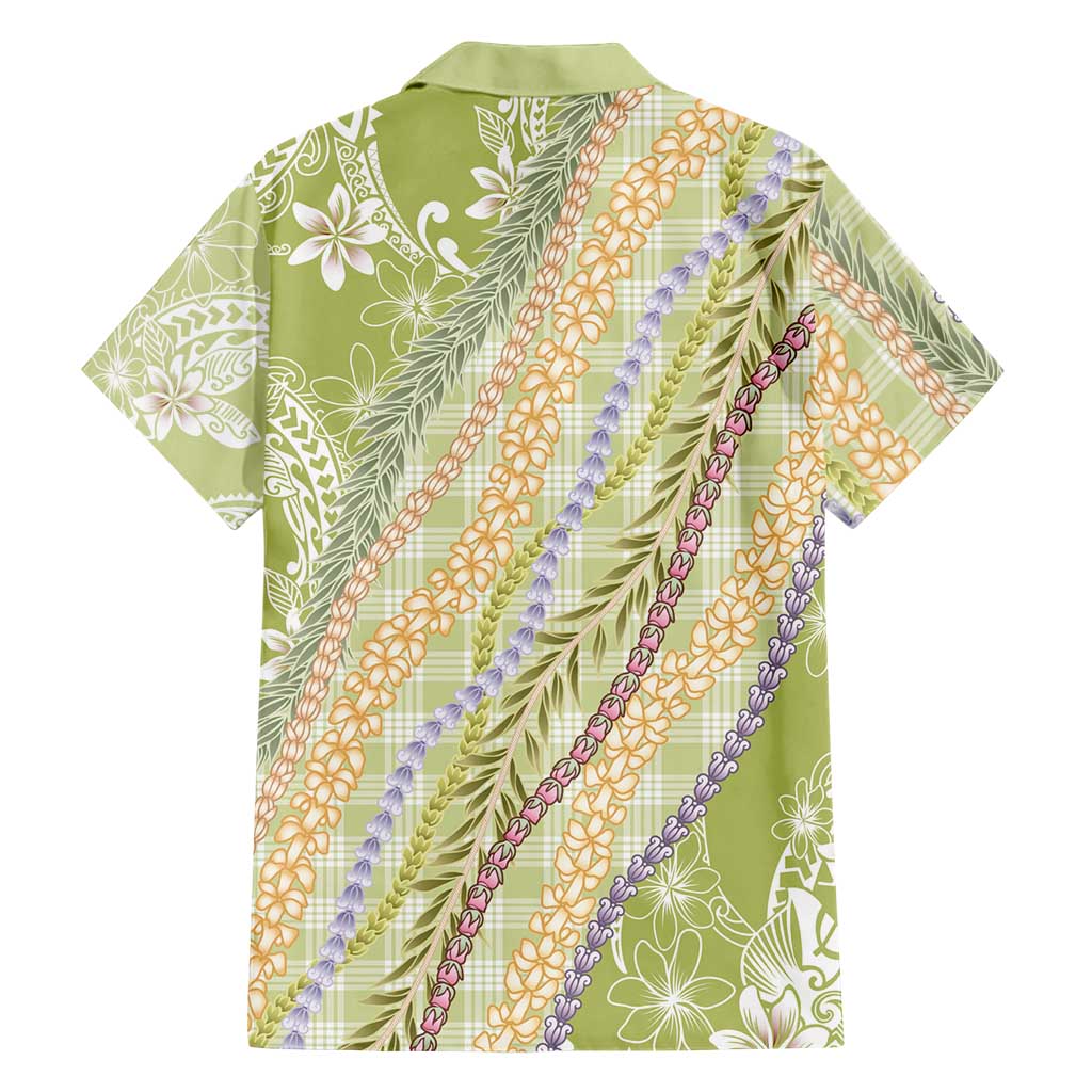 Green Palaka Hawaii Leis Family Matching Mermaid Dress and Hawaiian Shirt Hawaiian-plaid Elegant Tropical Vibes LT14 - Polynesian Pride