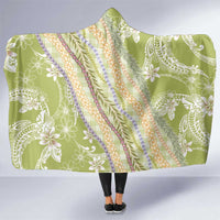 Green Palaka Hawaii Leis Hooded Blanket Hawaiian-plaid Elegant Tropical Vibes LT14 One Size Green - Polynesian Pride