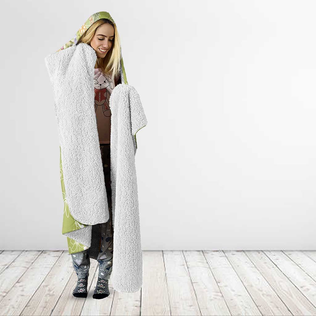 Green Palaka Hawaii Leis Hooded Blanket Hawaiian-plaid Elegant Tropical Vibes LT14 - Polynesian Pride