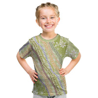 Green Palaka Hawaii Leis Kid T Shirt Hawaiian-plaid Elegant Tropical Vibes LT14 Green - Polynesian Pride