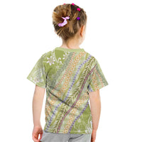 Green Palaka Hawaii Leis Kid T Shirt Hawaiian-plaid Elegant Tropical Vibes LT14 - Polynesian Pride