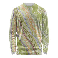 Green Palaka Hawaii Leis Long Sleeve Shirt Hawaiian-plaid Elegant Tropical Vibes LT14 Unisex Green - Polynesian Pride