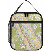 Green Palaka Hawaii Leis Lunch Bag Hawaiian-plaid Elegant Tropical Vibes