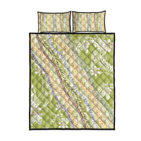 Green Palaka Hawaii Leis Quilt Bed Set Hawaiian-plaid Elegant Tropical Vibes LT14 - Polynesian Pride