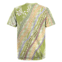 Green Palaka Hawaii Leis Rugby Jersey Hawaiian-plaid Elegant Tropical Vibes - Polynesian Pride