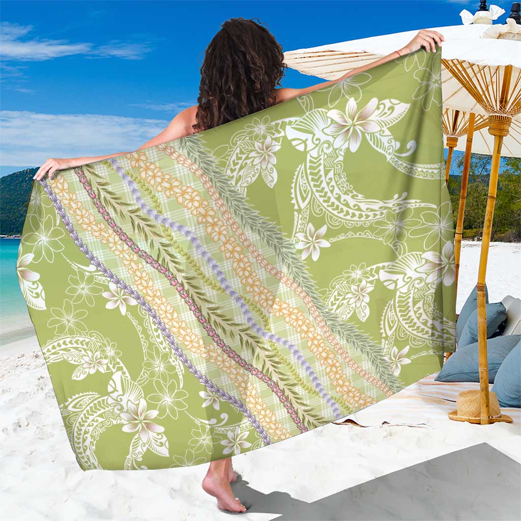 Green Palaka Hawaii Leis Sarong Hawaiian-plaid Elegant Tropical Vibes - Polynesian Pride