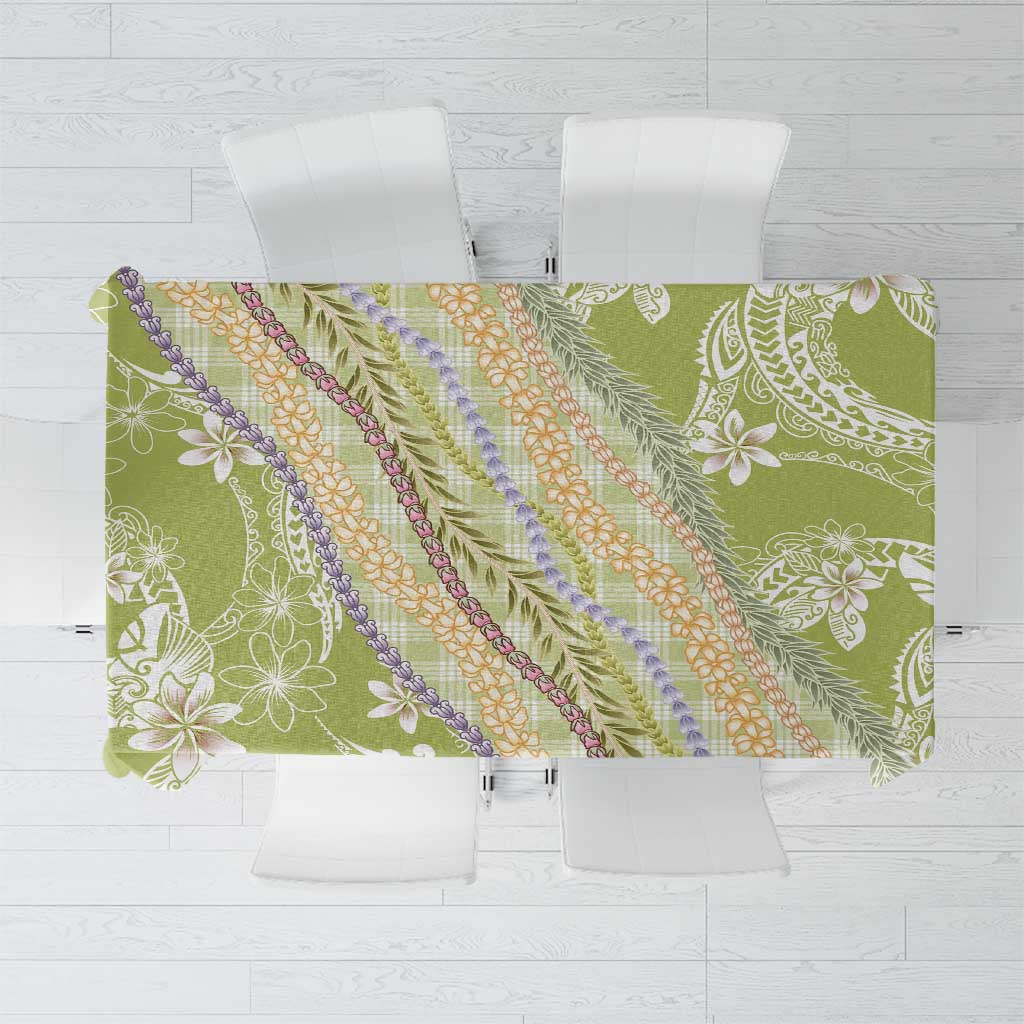 Green Palaka Hawaii Leis Tablecloth Hawaiian-plaid Elegant Tropical Vibes - Polynesian Pride