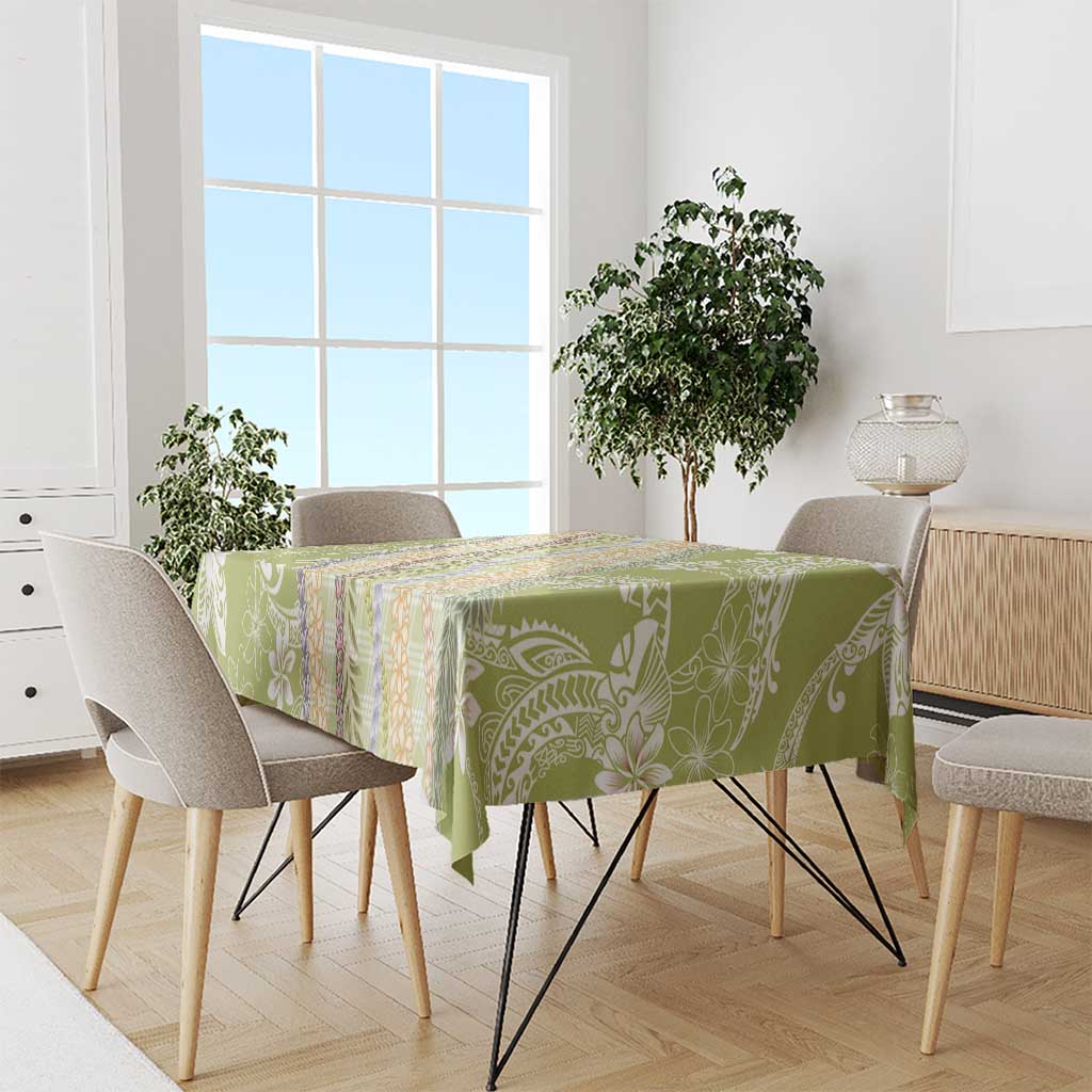 Green Palaka Hawaii Leis Tablecloth Hawaiian-plaid Elegant Tropical Vibes - Polynesian Pride