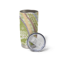 Green Palaka Hawaii Leis Tumbler Cup Hawaiian-plaid Elegant Tropical Vibes - Polynesian Pride