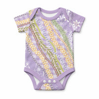 Purple Palaka Hawaii Leis Baby Onesie Hawaiian-plaid Elegant Tropical Vibes