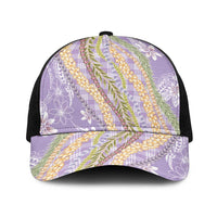 Purple Palaka Hawaii Leis Baseball Net Cap Hawaiian-plaid Elegant Tropical Vibes - Polynesian Pride