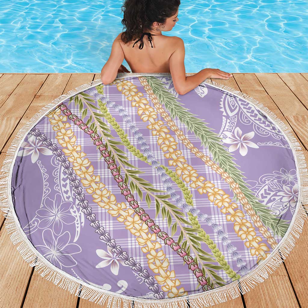 Purple Palaka Hawaii Leis Beach Blanket Hawaiian-plaid Elegant Tropical Vibes LT14 - Polynesian Pride