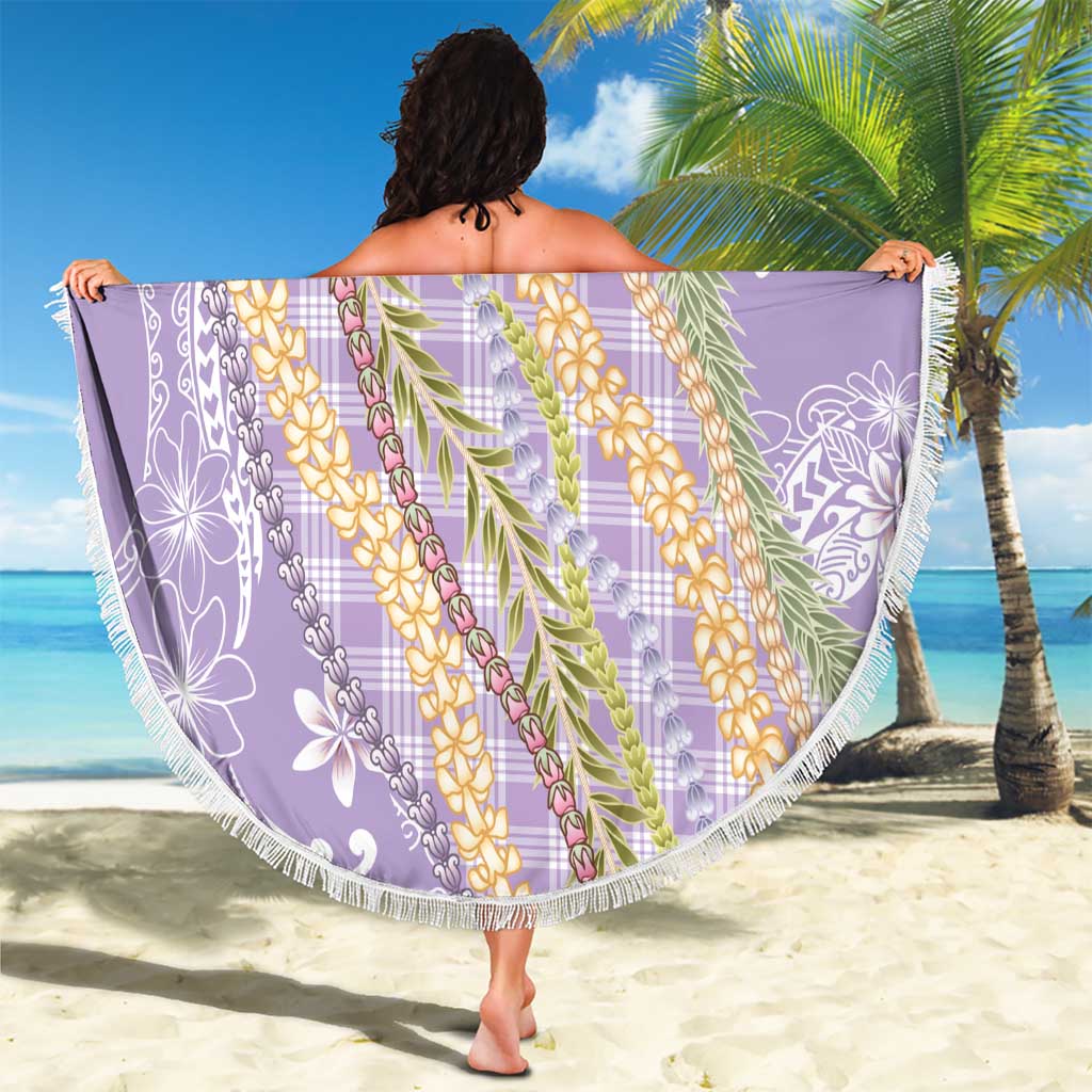 Purple Palaka Hawaii Leis Beach Blanket Hawaiian-plaid Elegant Tropical Vibes LT14 - Polynesian Pride