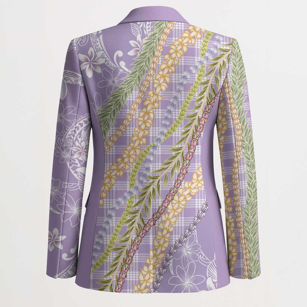 Purple Palaka Hawaii Leis Blazer Hawaiian-plaid Elegant Tropical Vibes - Polynesian Pride