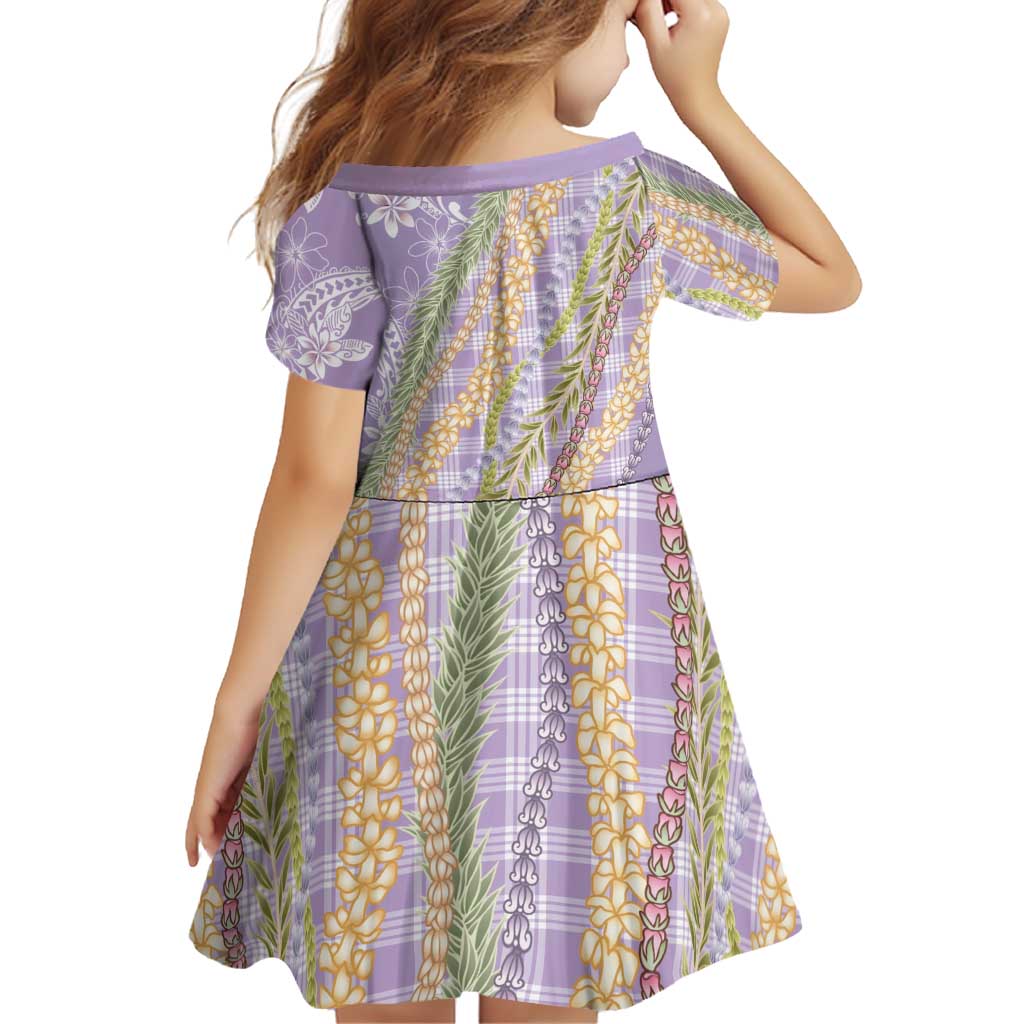 Purple Palaka Hawaii Leis Family Matching Long Sleeve Bodycon Dress and Hawaiian Shirt Hawaiian-plaid Elegant Tropical Vibes LT14 - Polynesian Pride