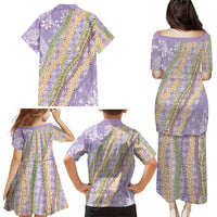 Purple Palaka Hawaii Leis Family Matching Puletasi and Hawaiian Shirt Hawaiian-plaid Elegant Tropical Vibes LT14 - Polynesian Pride
