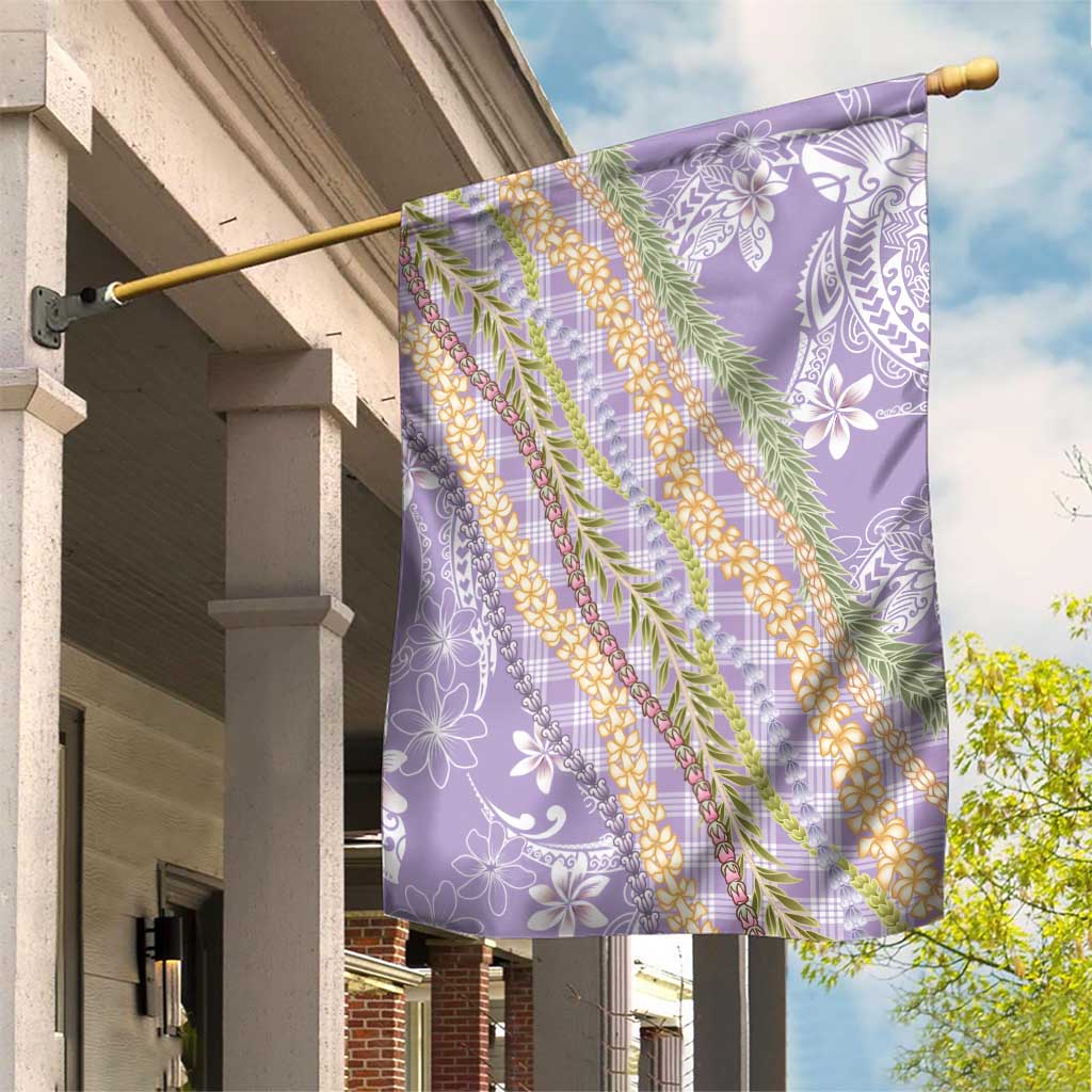 Purple Palaka Hawaii Leis Garden Flag Hawaiian-plaid Elegant Tropical Vibes LT14 House Flag Purple - Polynesian Pride