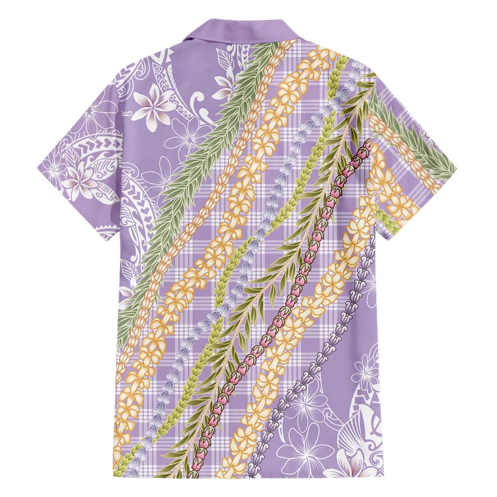 Purple Palaka Hawaii Leis Hawaiian Shirt Hawaiian-plaid Elegant Tropical Vibes LT14 - Polynesian Pride