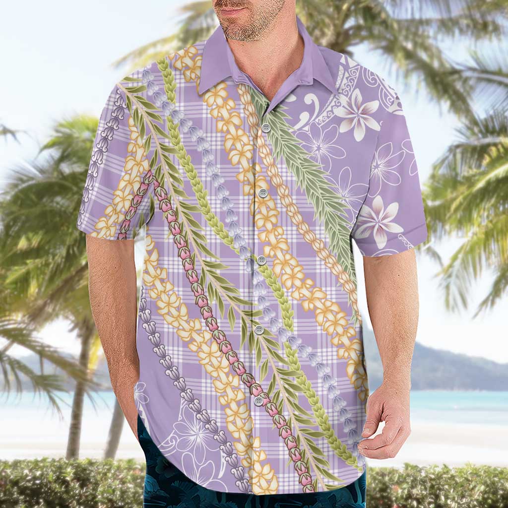 Purple Palaka Hawaii Leis Hawaiian Shirt Hawaiian-plaid Elegant Tropical Vibes LT14 - Polynesian Pride