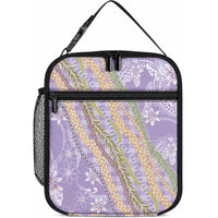 Purple Palaka Hawaii Leis Lunch Bag Hawaiian-plaid Elegant Tropical Vibes