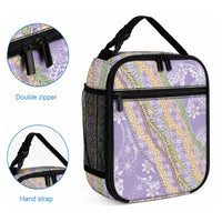 Purple Palaka Hawaii Leis Lunch Bag Hawaiian-plaid Elegant Tropical Vibes