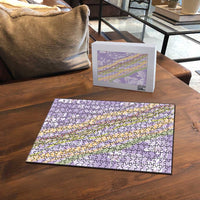 Purple Palaka Hawaii Leis Puzzle Hawaiian-plaid Elegant Tropical Vibes - Polynesian Pride
