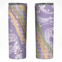 Purple Palaka Hawaii Leis Skinny Tumbler Hawaiian-plaid Elegant Tropical Vibes LT14 Purple - Polynesian Pride