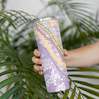 Purple Palaka Hawaii Leis Skinny Tumbler Hawaiian-plaid Elegant Tropical Vibes LT14 - Polynesian Pride