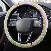 Purple Palaka Hawaii Leis Steering Wheel Cover Hawaiian-plaid Elegant Tropical Vibes LT14 - Polynesian Pride
