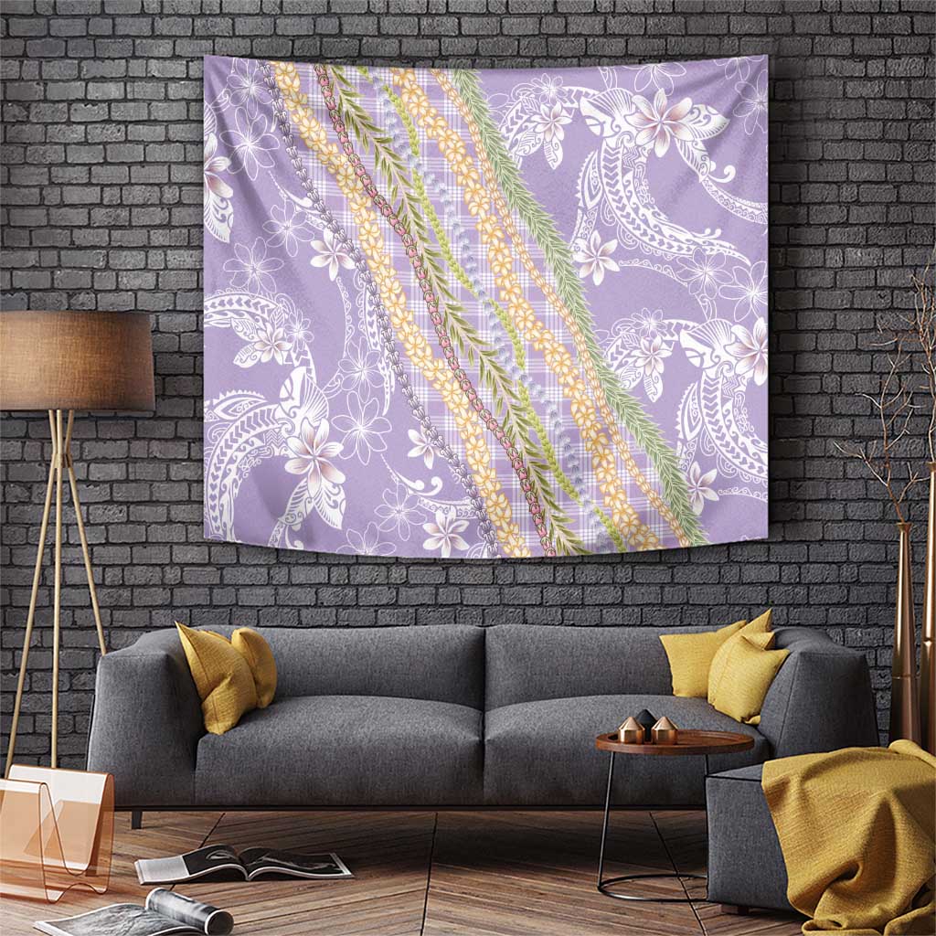 Purple Palaka Hawaii Leis Tapestry Hawaiian-plaid Elegant Tropical Vibes LT14 Purple - Polynesian Pride