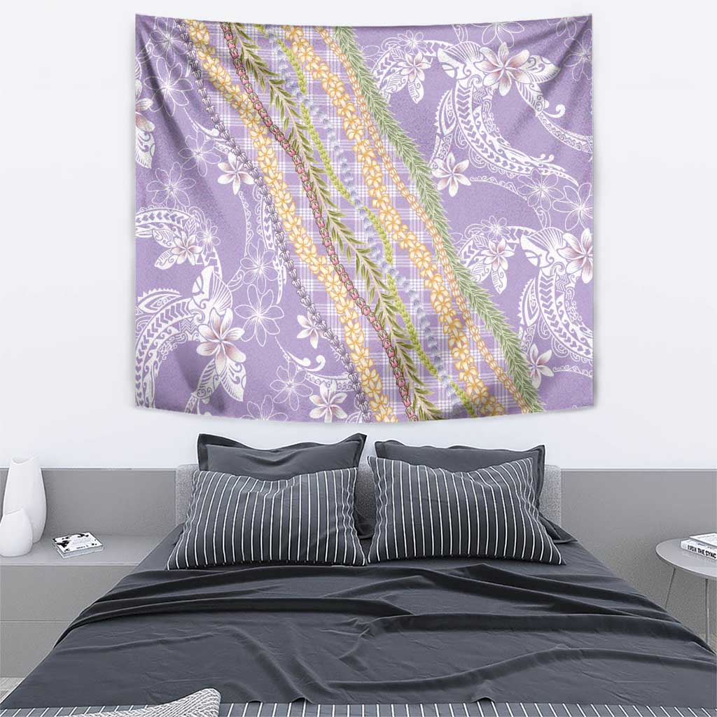 Purple Palaka Hawaii Leis Tapestry Hawaiian-plaid Elegant Tropical Vibes LT14 - Polynesian Pride