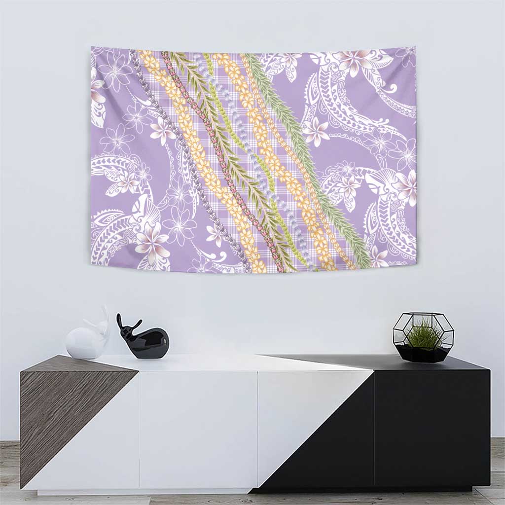 Purple Palaka Hawaii Leis Tapestry Hawaiian-plaid Elegant Tropical Vibes LT14 - Polynesian Pride