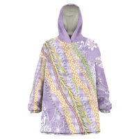Purple Palaka Hawaii Leis Wearable Blanket Hoodie Hawaiian-plaid Elegant Tropical Vibes LT14 One Size Purple - Polynesian Pride