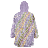 Purple Palaka Hawaii Leis Wearable Blanket Hoodie Hawaiian-plaid Elegant Tropical Vibes LT14 - Polynesian Pride
