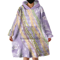Purple Palaka Hawaii Leis Wearable Blanket Hoodie Hawaiian-plaid Elegant Tropical Vibes LT14 - Polynesian Pride